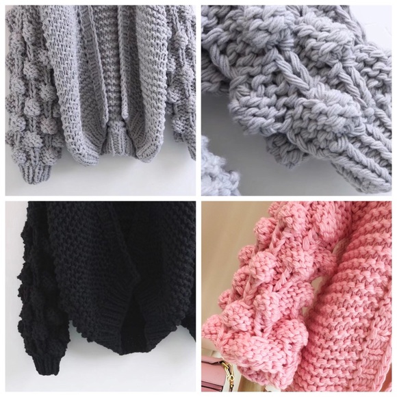 Hand Knit Chunky Cardigan Sweater - Picture 8 of 8